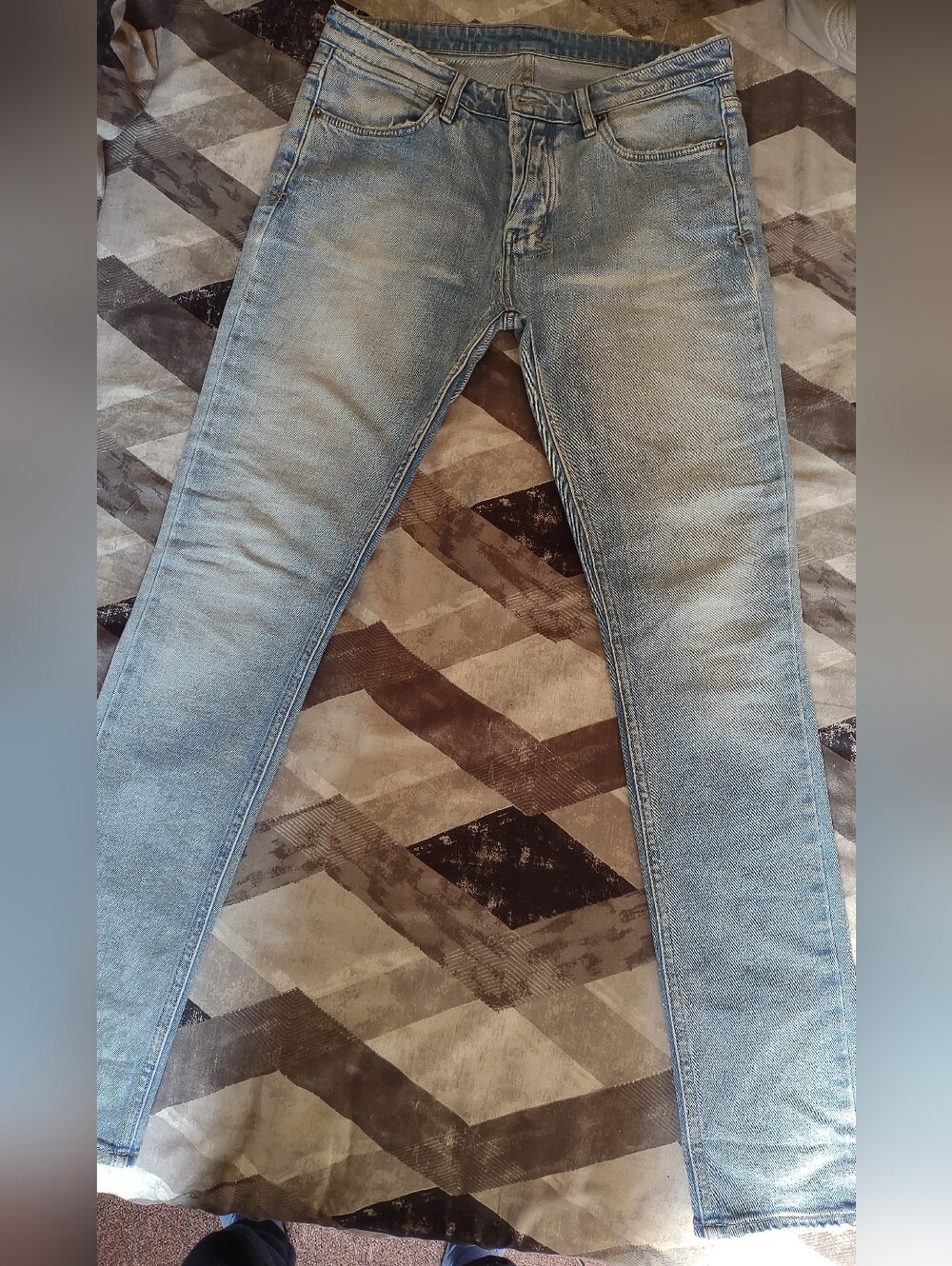 Ksubi Men's Washed Light Blue Slim Jeans
